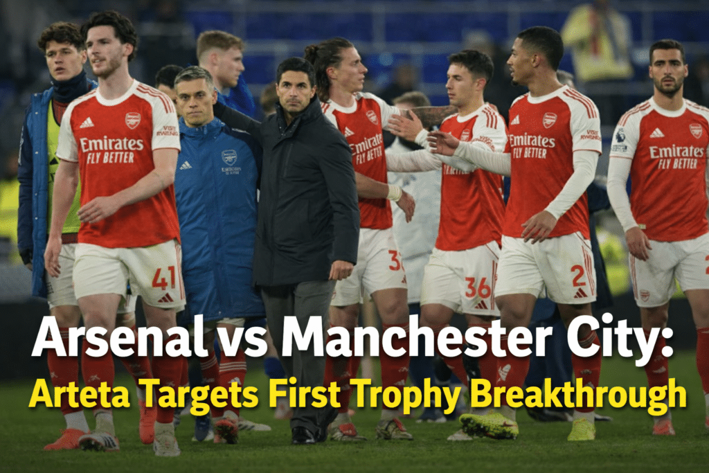 Arsenal took to the field with Arteta.