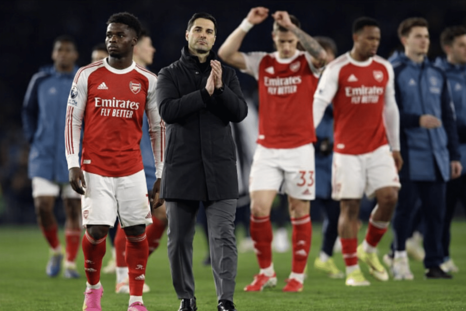 At the end of the match against Arsenal