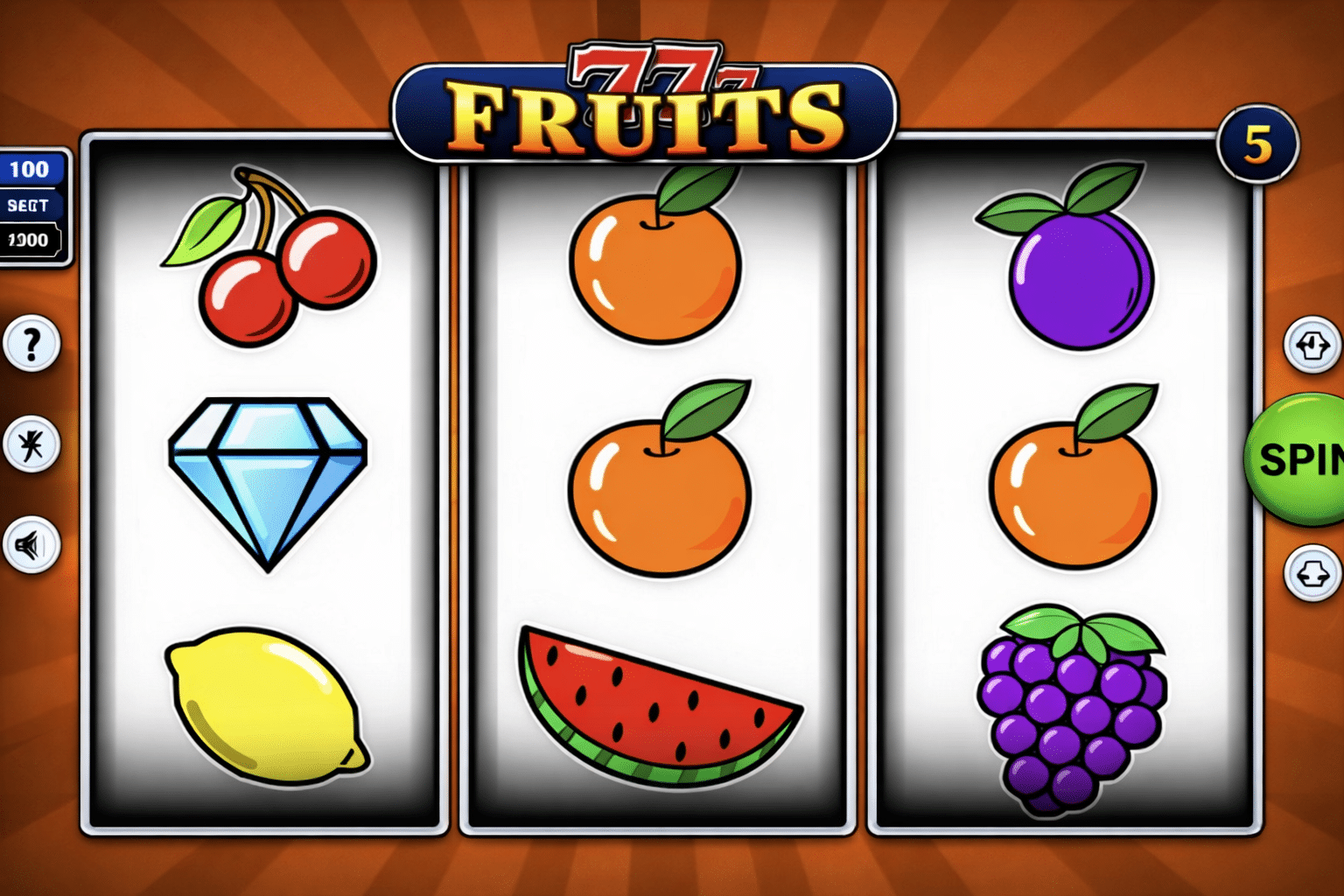 Colorful fruit slot machine