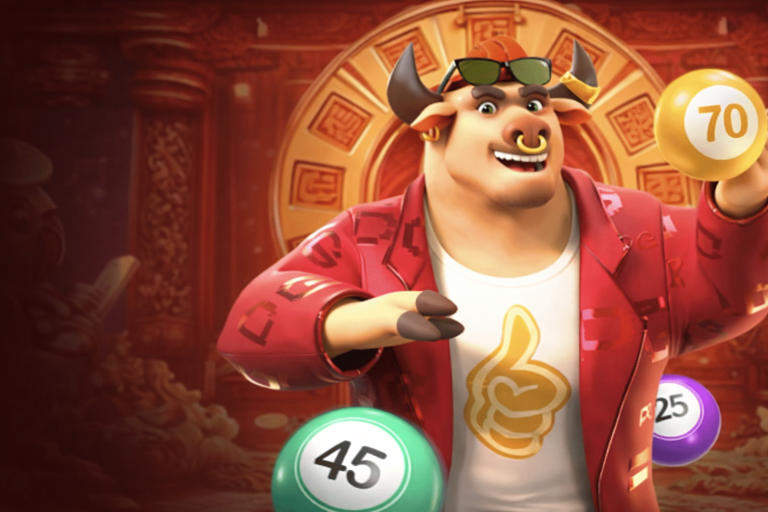 Lucky buffalo amidst gambling