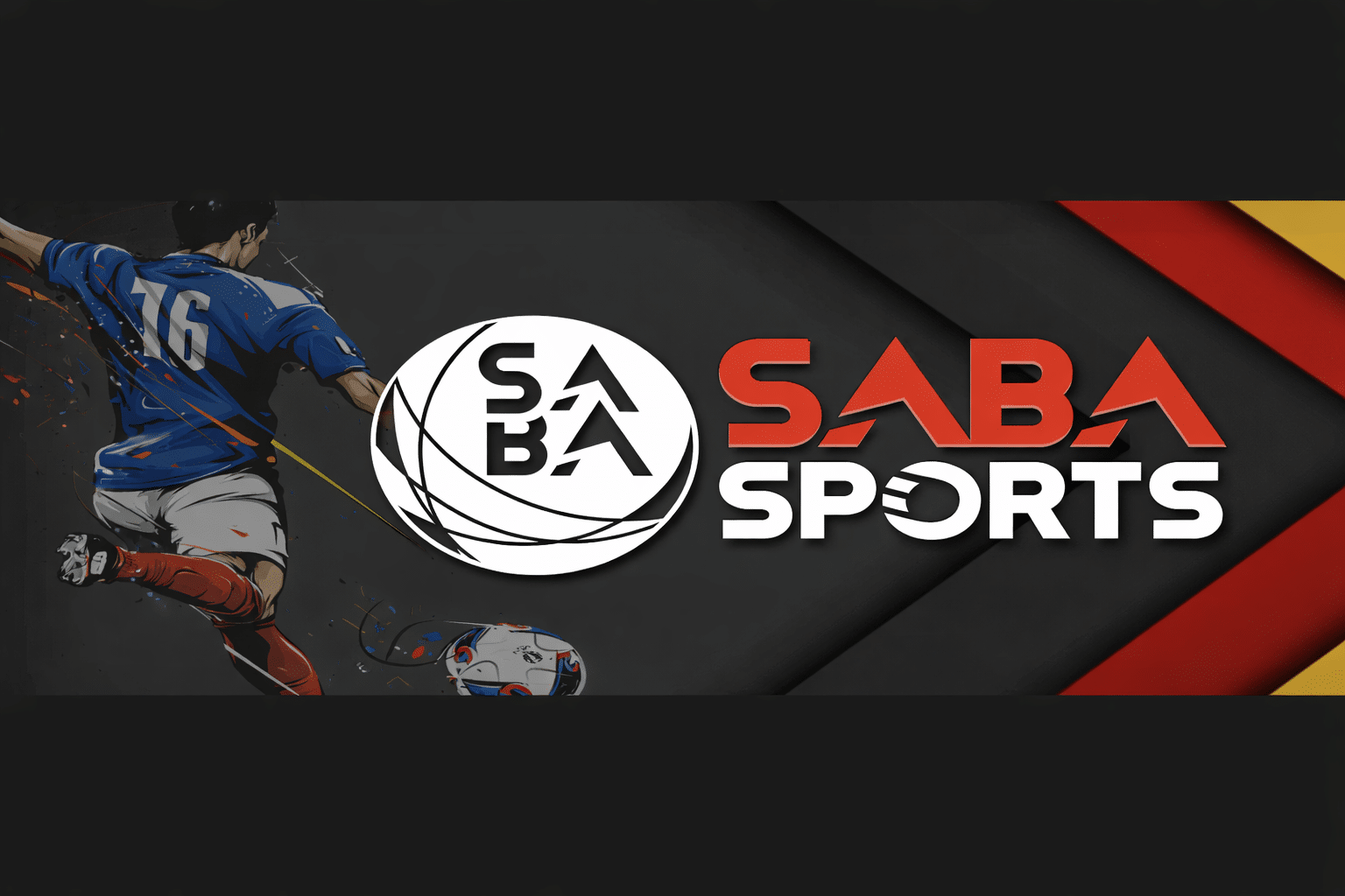 SABA SPORTS in black and red