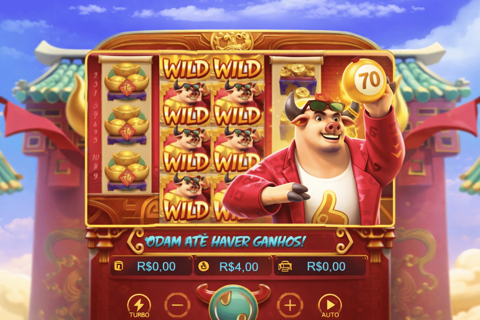 Golden slot game with the bull